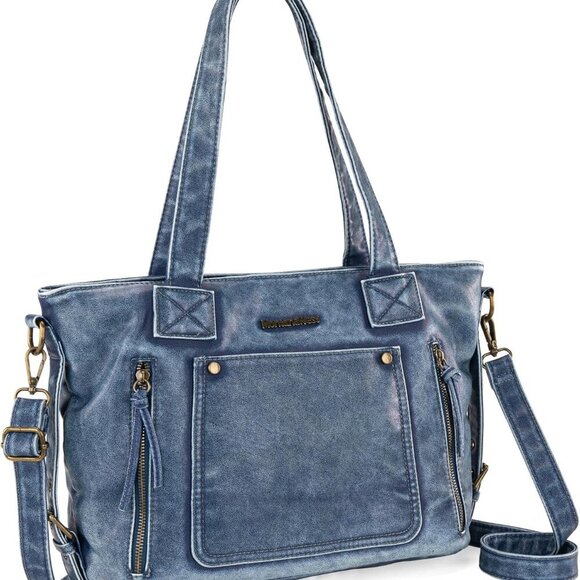 Washed Leather Hobo Bags for Women Roomy Handbags with Crossbody Strap